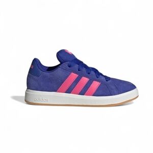 NWT Adidas Grand Court 00s Kids Size 4Y Blue Pink Suede Skate Puffy Tongue